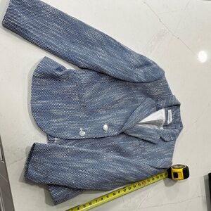 Blue and White Textured Blazer